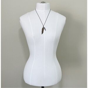 Amano Studio Bronze Feather 10” Necklace